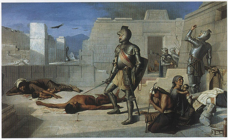 Félix Parra, Episodes of the Conquest: <em>Massacre of Cholula</em>, 1877, oil on canvas